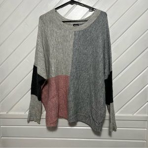 DB Sunday soft pink and gray long sleeve sweater 1X